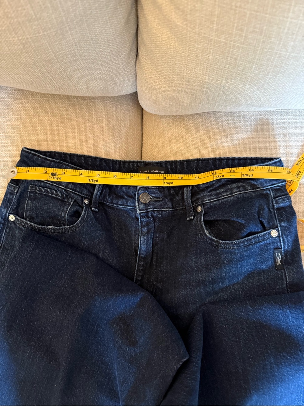 Silver Jeans Women's Dark Blue Wide Leg Jeans 8/10 - Picture 4 of 4